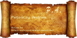 Petróczy Andrea névjegykártya